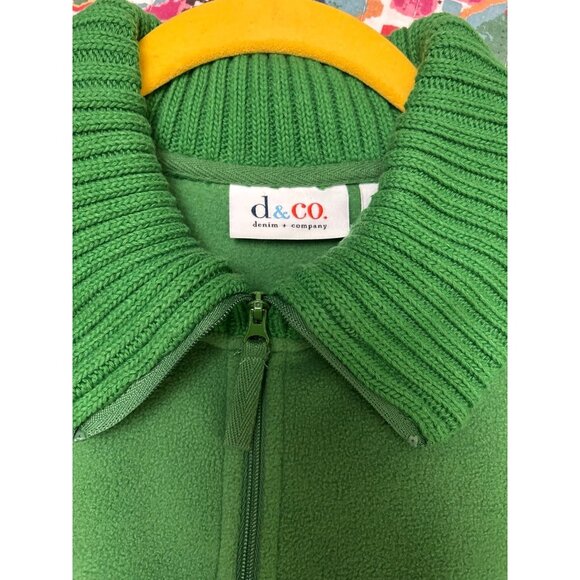 D & Co (Denim & Company) Kelly Green Fleece Pull-Over-Medium - Picture 3 of 11